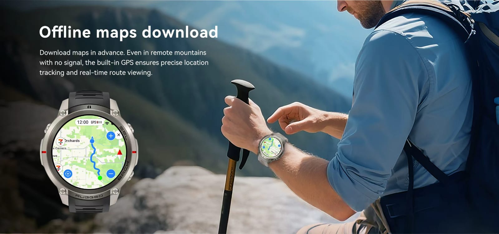 Rugged Smart Watch Fitness tracker DM59 GPS Watch