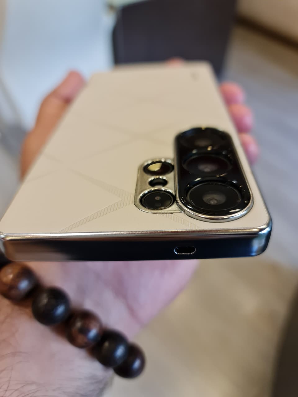 Luxury Plating PU Leather Camera Lens Protection Back Case for Samsung