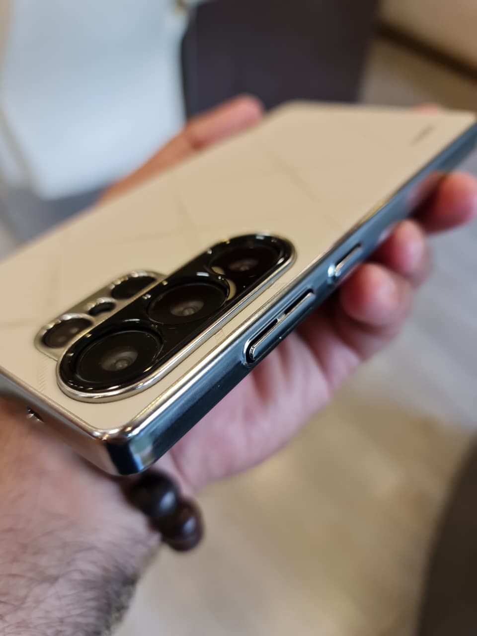 Luxury Plating PU Leather Camera Lens Protection Back Case for Samsung