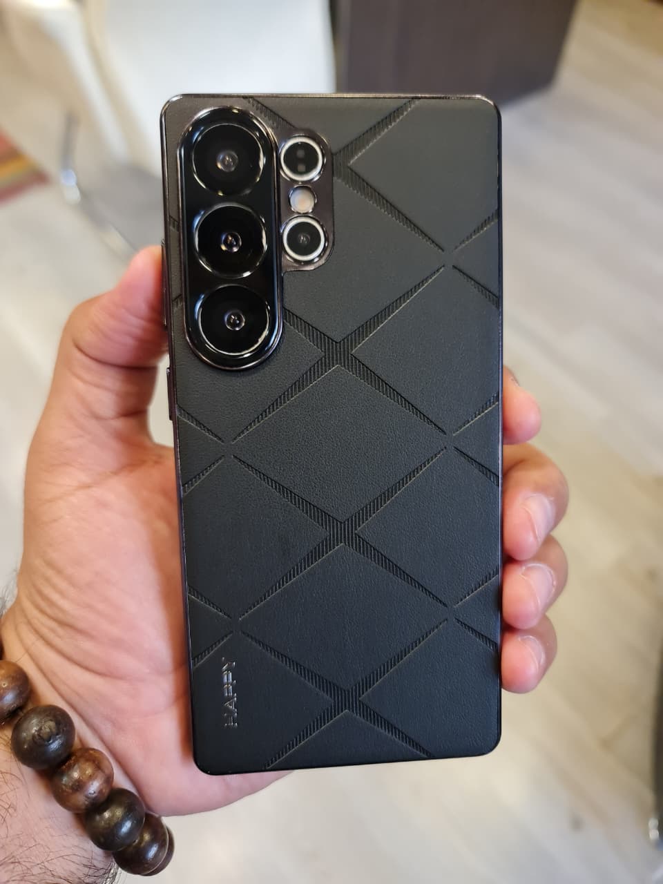 Luxury Plating PU Leather Camera Lens Protection Back Case for Samsung