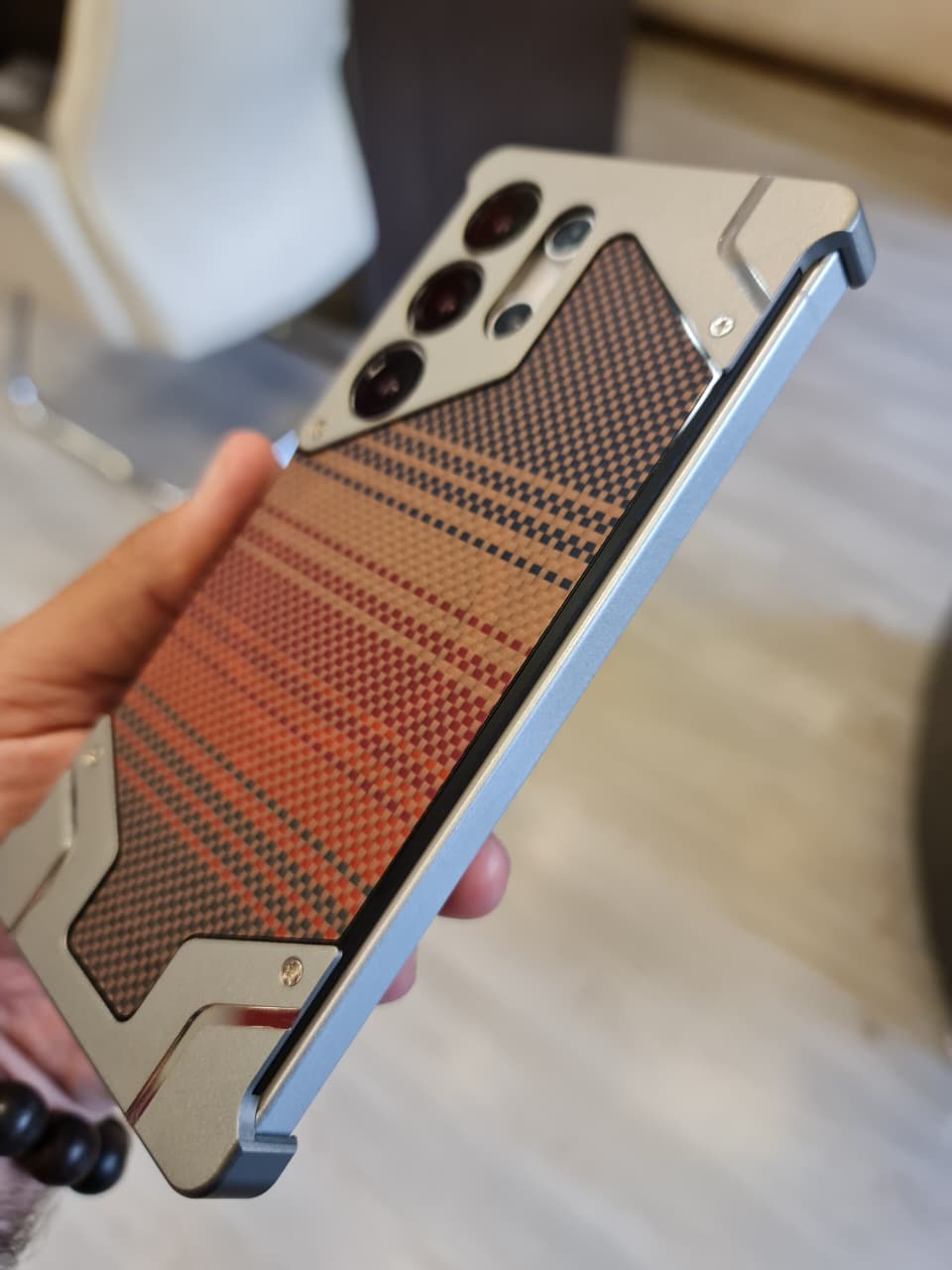 Gorgeous metal carbon case For Samsung