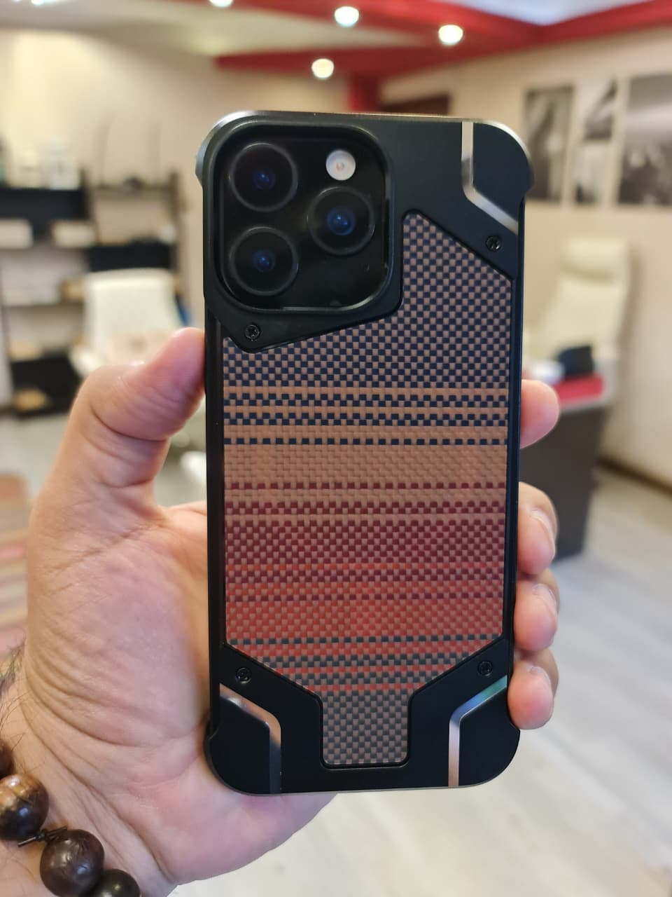 Gorgeous metal carbon case For Iphone
