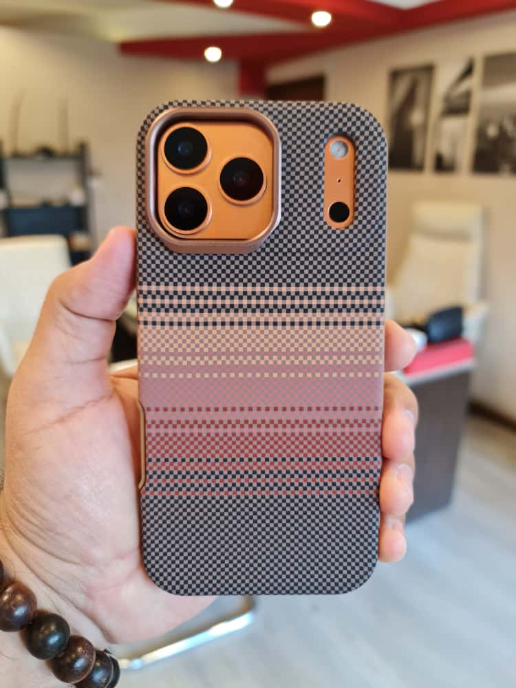 Twin Side Carbon Fiber Magsafe Phone Case (Brown)