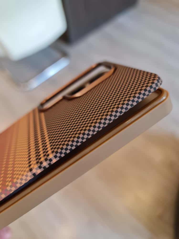 Twin Side Carbon Fiber Magsafe Phone Case For Samsung (Brown)