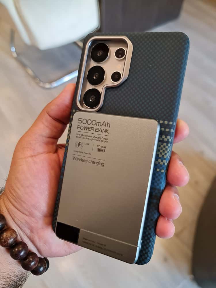 Twin Side Carbon Fiber Magsafe Phone Case For Samsung (Blue)