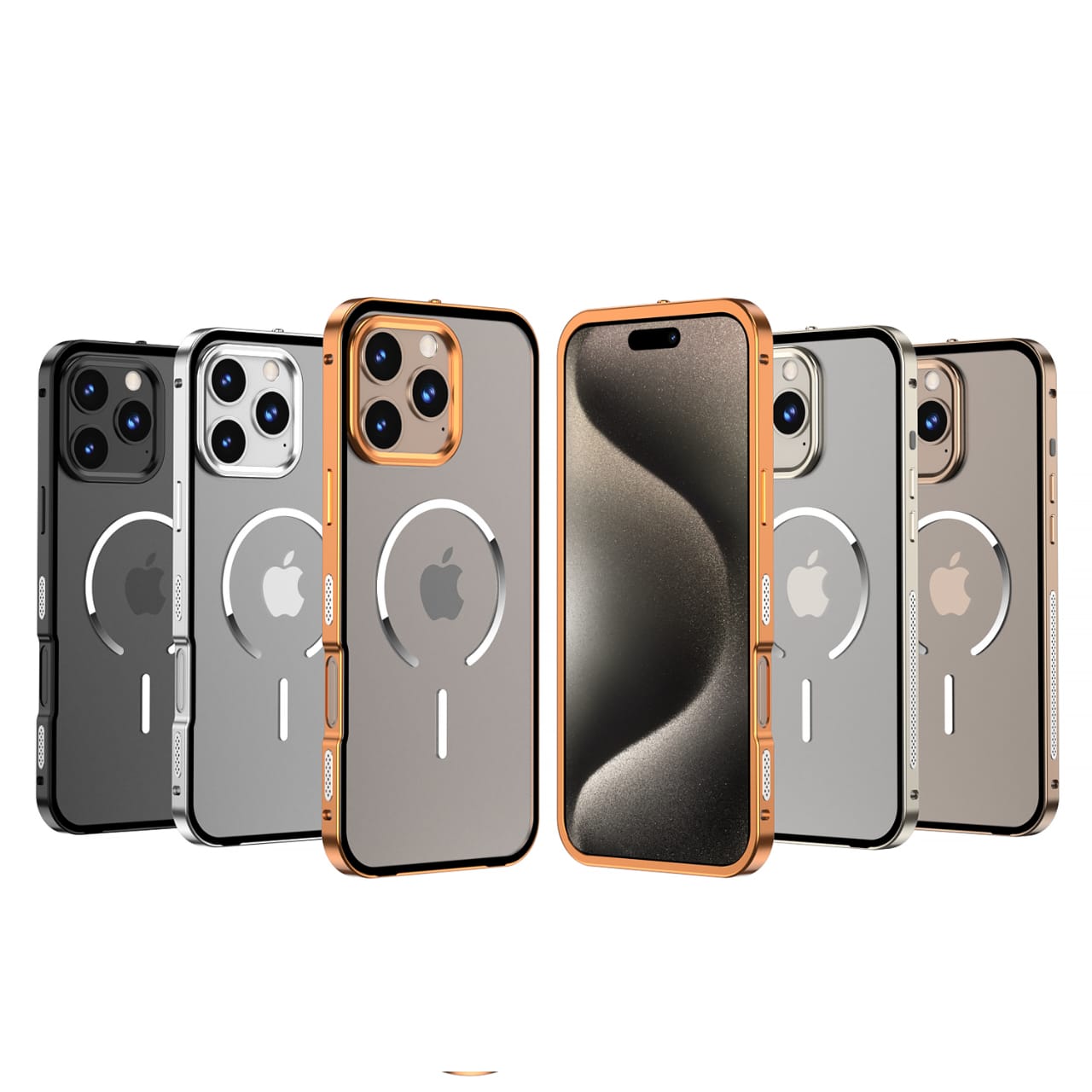 Metal Bumper Frame Frosted PC Back Cover Case for iPhone