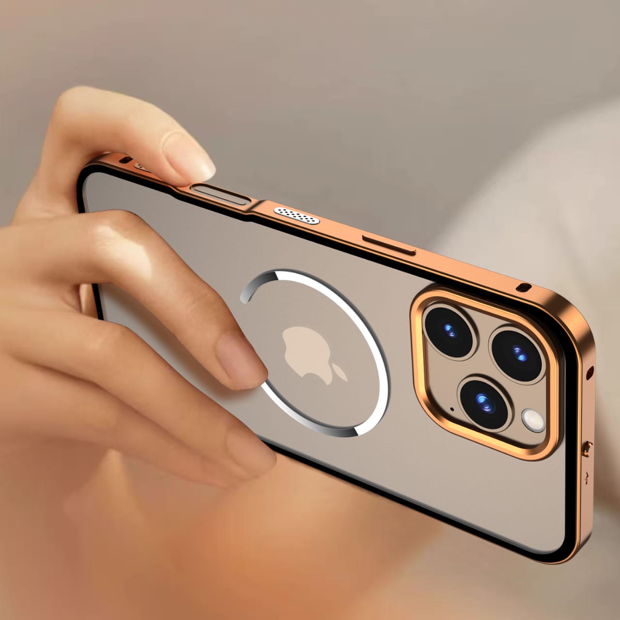 Metal Bumper Frame Frosted PC Back Cover Case for iPhone