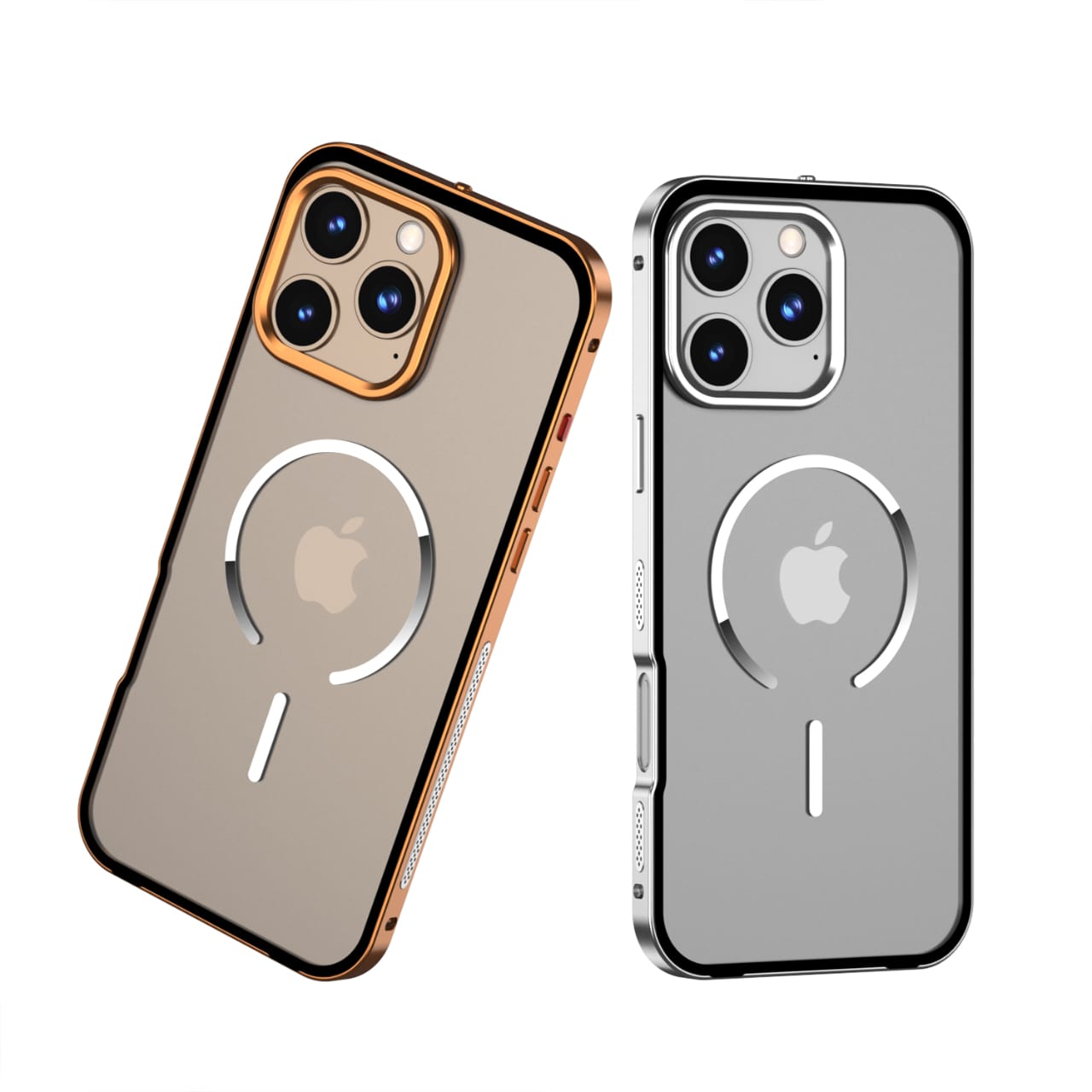 Metal Bumper Frame Frosted PC Back Cover Case for iPhone