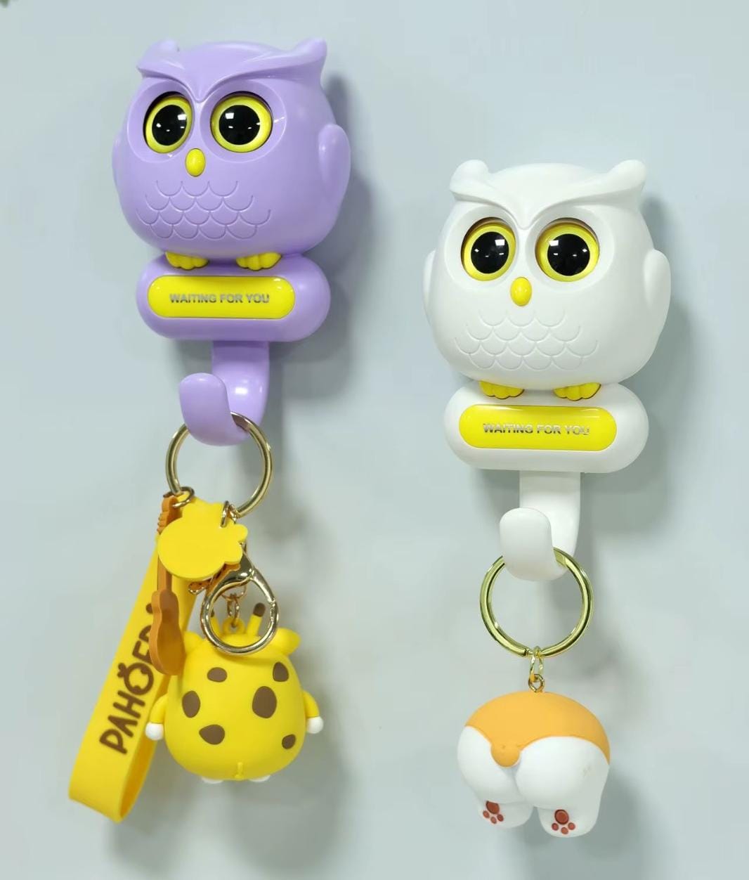 Owl Creative Hooks Utility Cute Decor Hooks (Purple)