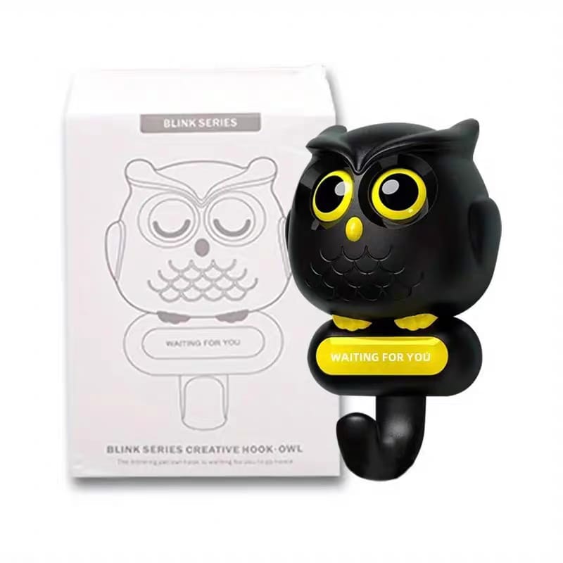 Owl Creative Hooks Utility Cute Decor Hooks (Black)