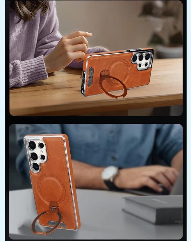 RUIMEIBI New Plating PU Leather Magnetic Phone Case for Samsung