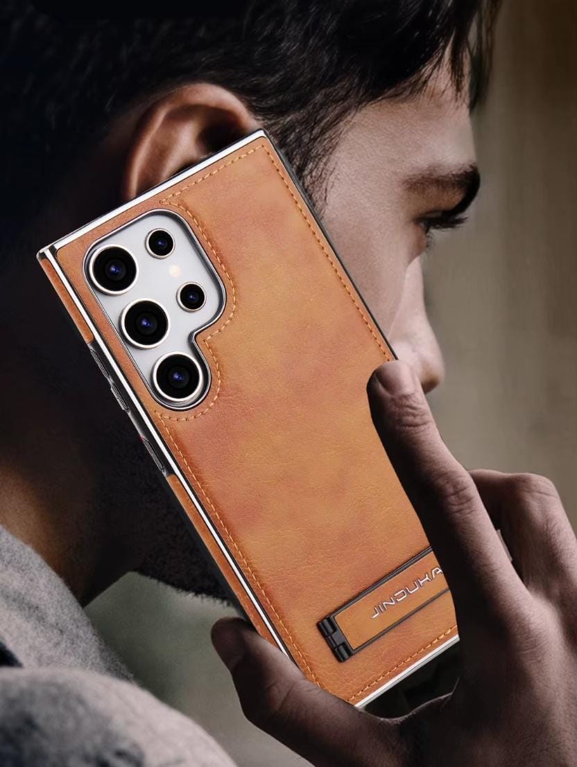 Luxury PU Leather Bracket Holder Phone Case For Samsung