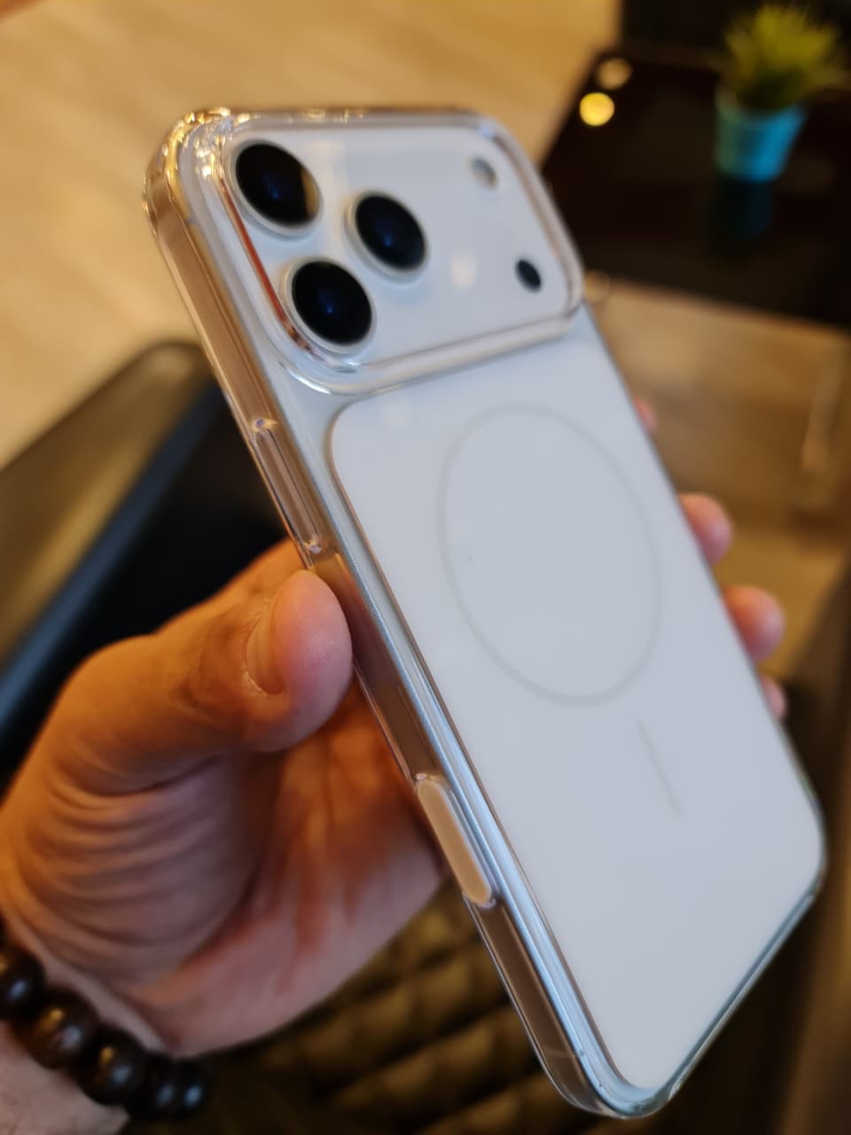 Original Color Design Clear Magnetic Case for iPhone 17 Pro Max (White)