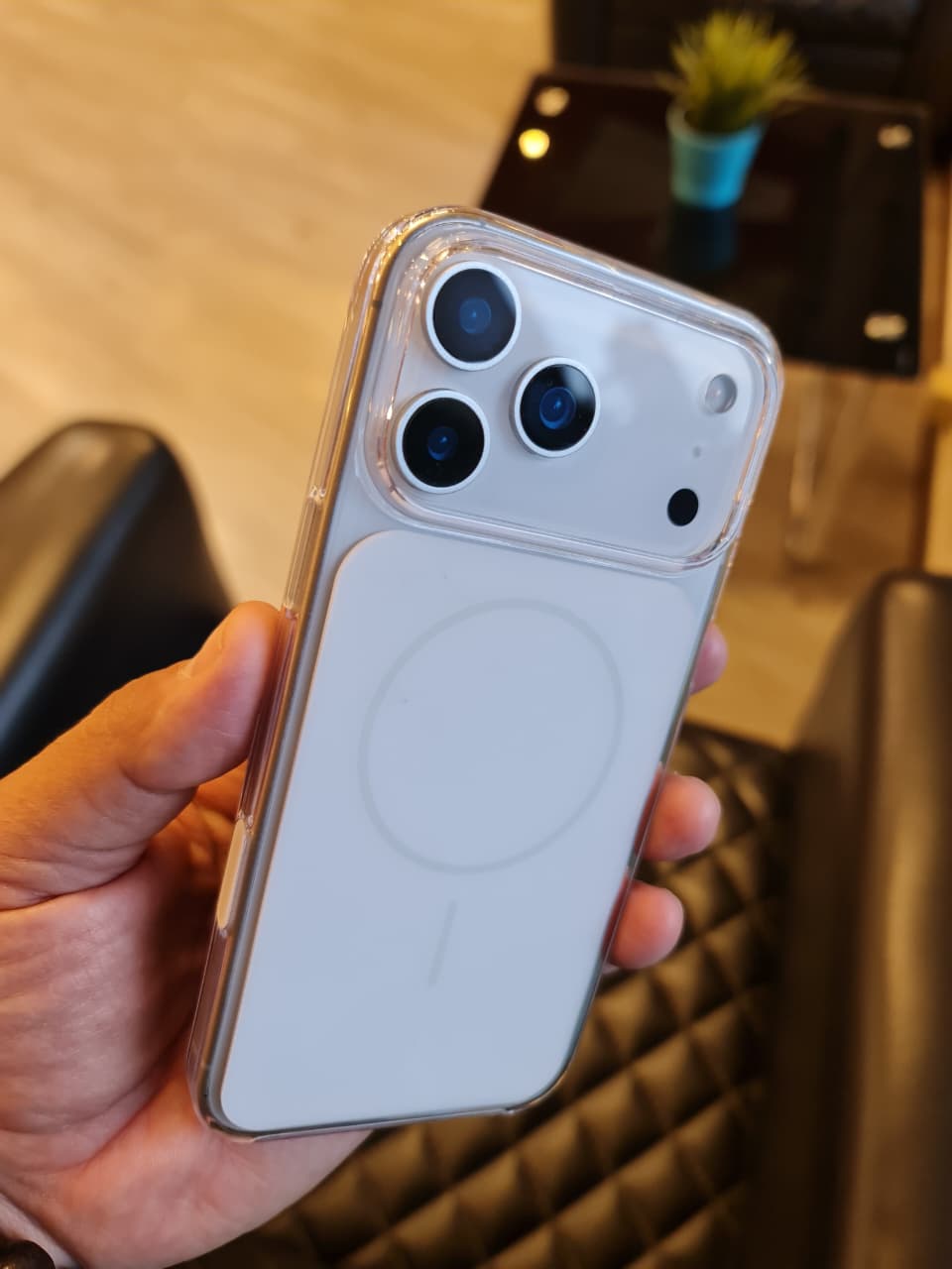 Original Color Design Clear Magnetic Case for iPhone 17 Pro Max (White)