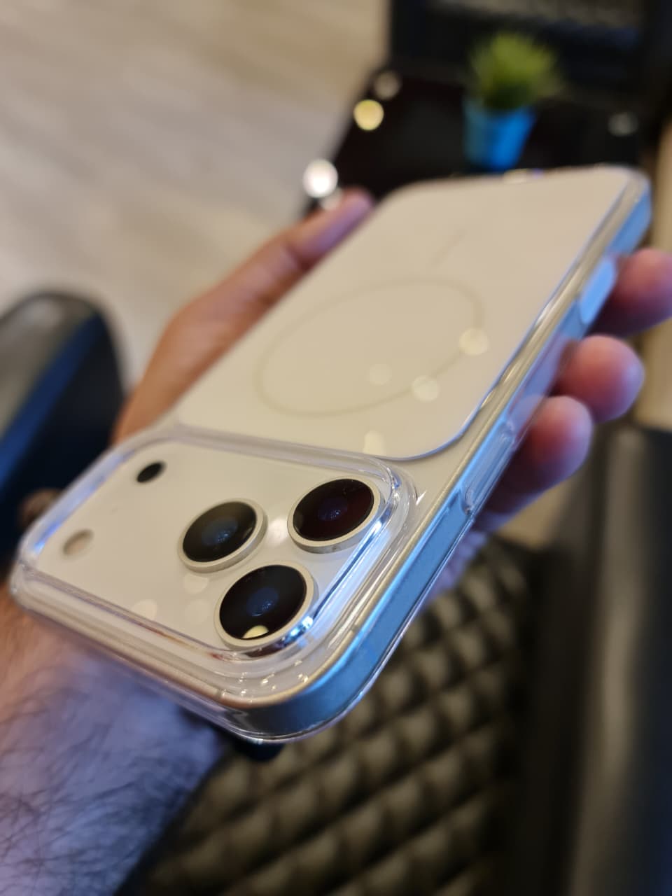 Original Color Design Clear Magnetic Case for iPhone 17 Pro Max (White)