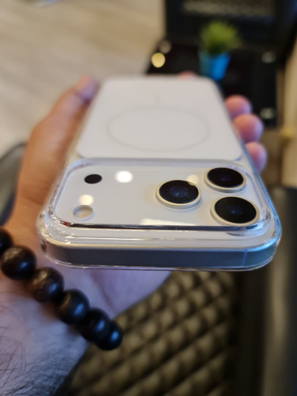 Original Color Design Clear Magnetic Case for iPhone 17 Pro Max (White)