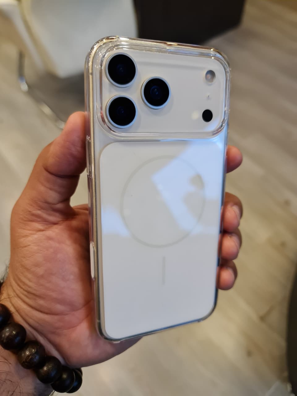 Original Color Design Clear Magnetic Case for iPhone 17 Pro Max (White)