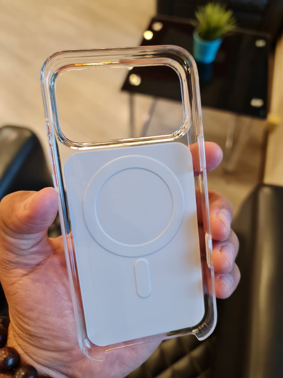 Original Color Design Clear Magnetic Case for iPhone 17 Pro Max (White)