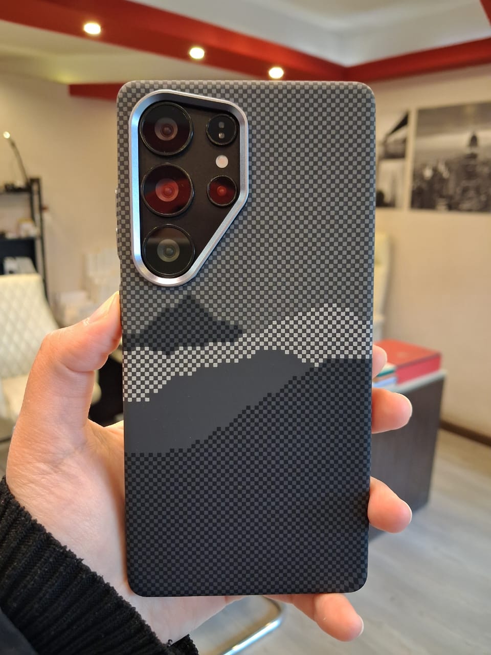 Carbon Fiber Texture Magsafe Phone Case For Samsung