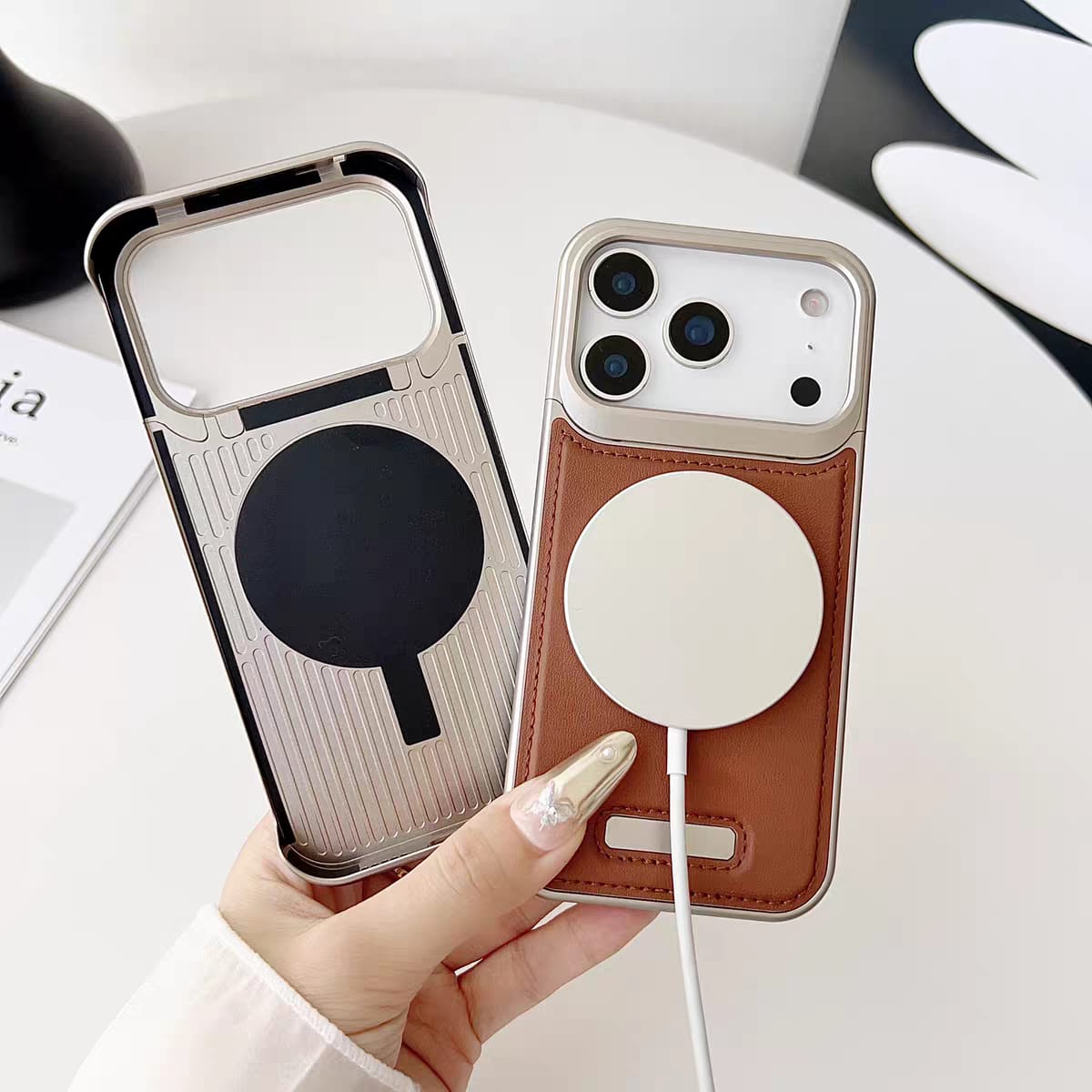 Magsafe Vegan Leather Case For iPhone 17 Pro Max