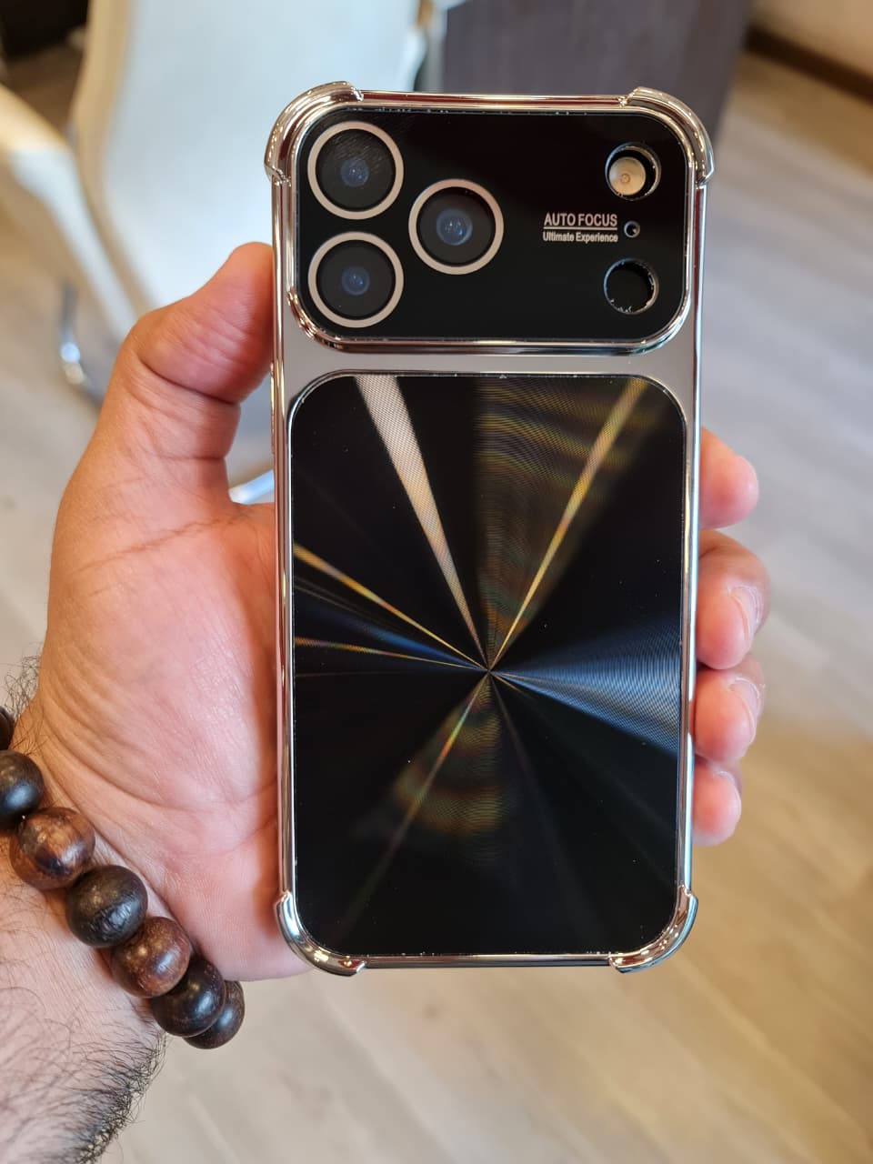 Electroplated Frame Four Corners Anti-drop Glossy Lens Protection (Orange)