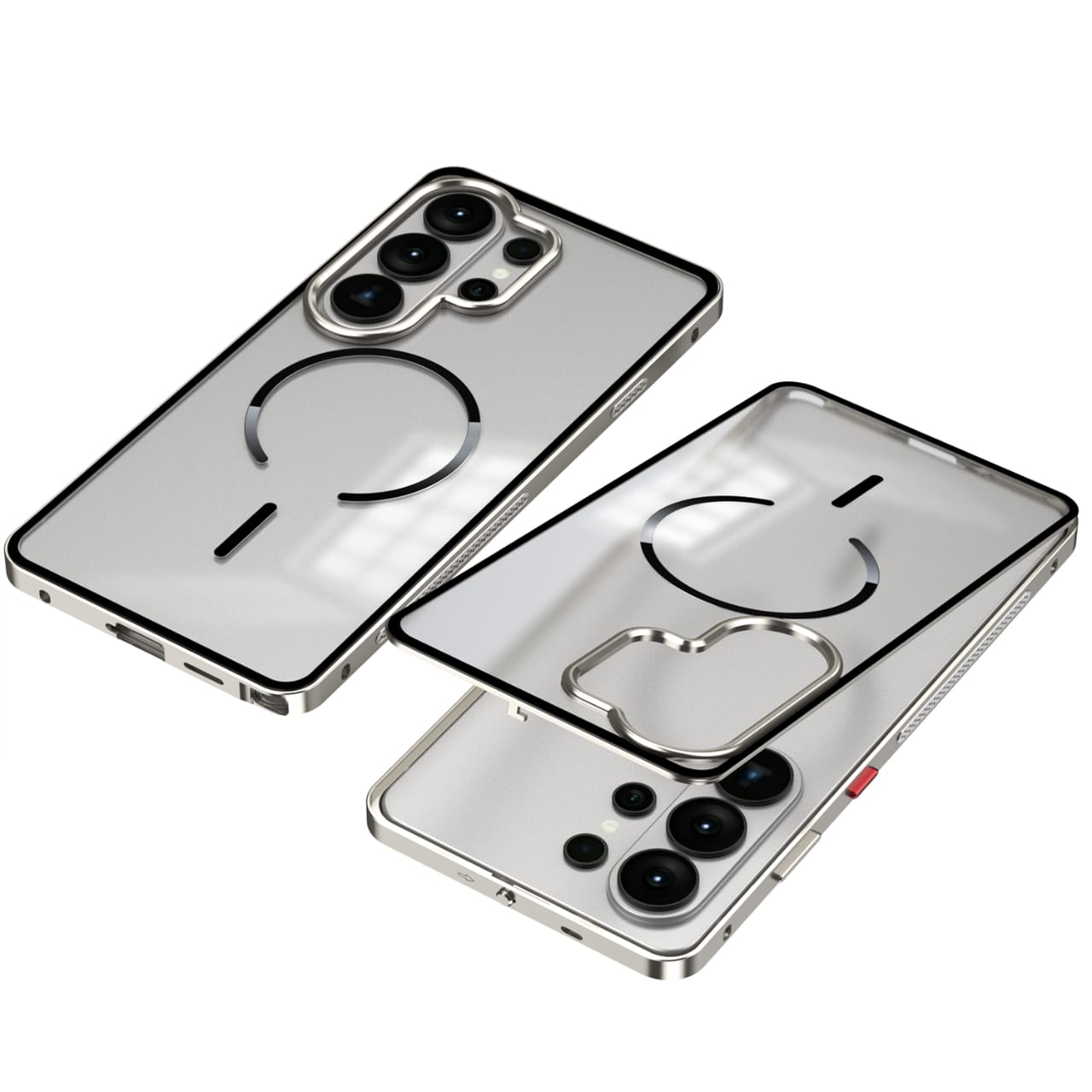 Metal Bumper Frame Frosted PC Back Cover Case For Samsung S26 Ultra