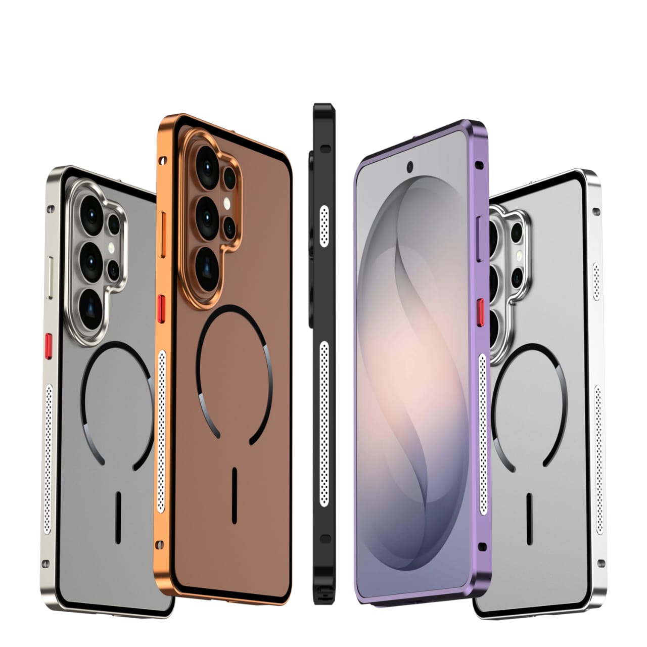 Metal Bumper Frame Frosted PC Back Cover Case For Samsung S26 Ultra