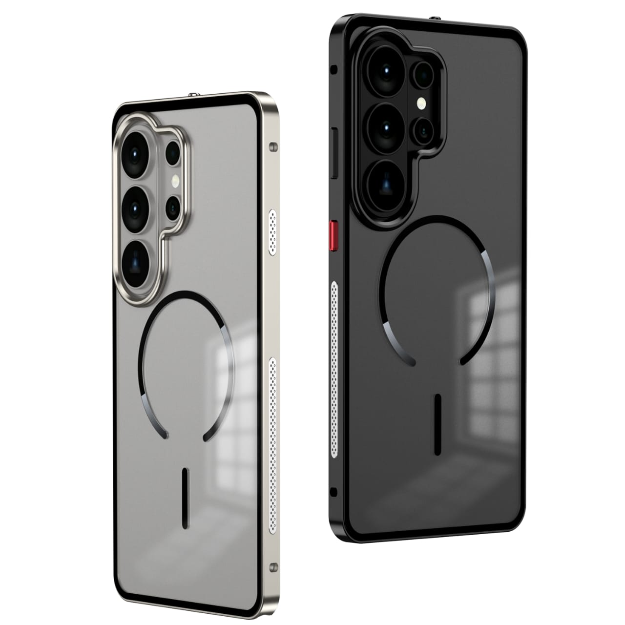 Metal Bumper Frame Frosted PC Back Cover Case For Samsung S26 Ultra