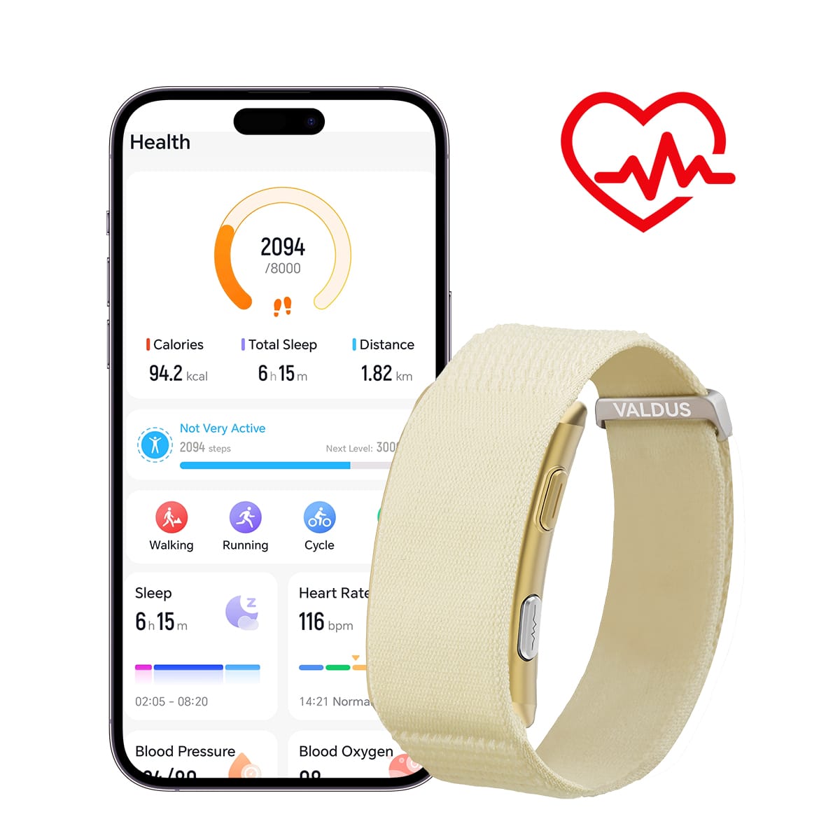 VALDUS VITRO Screenless Health Activity Smart Band