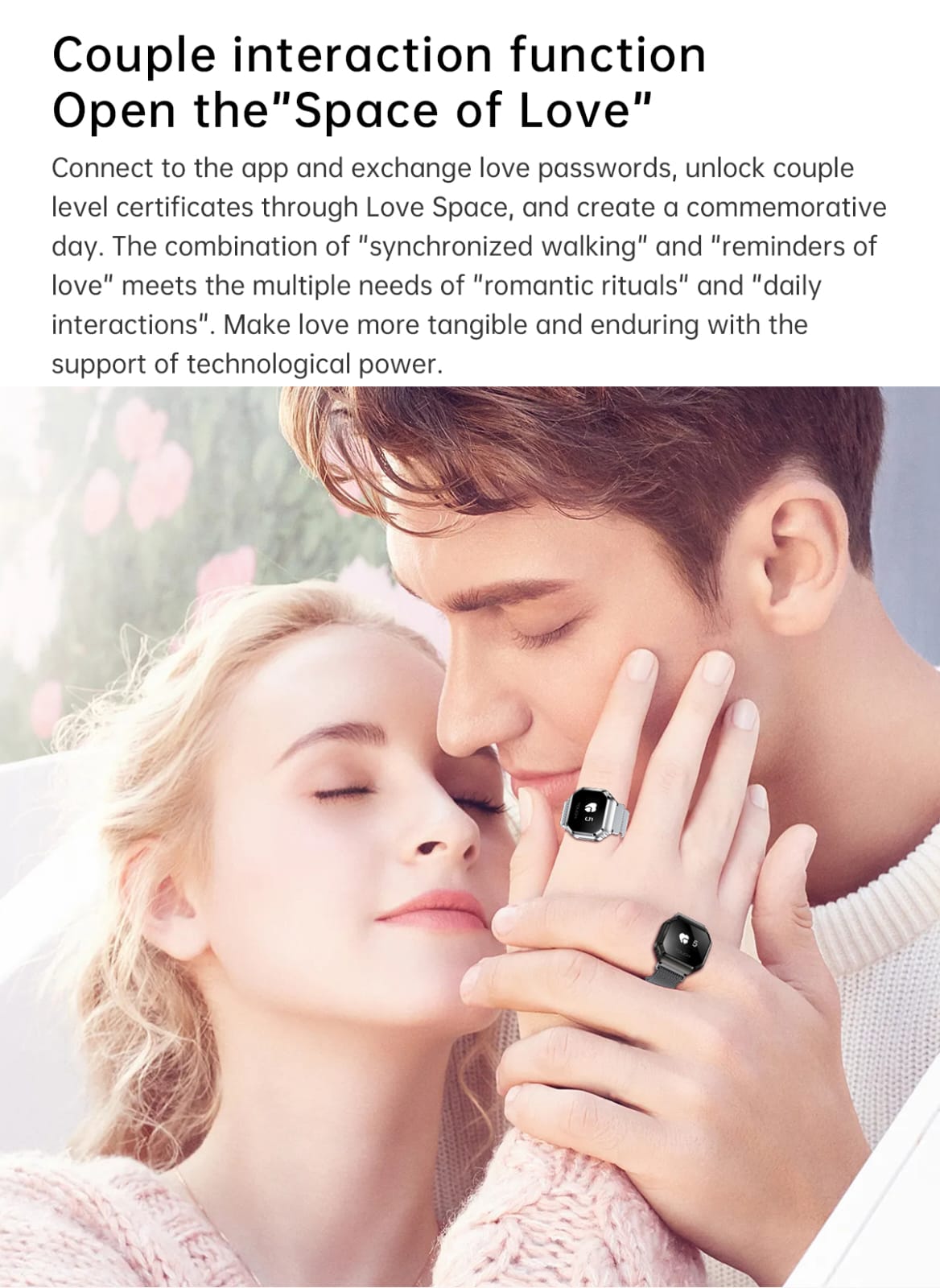 B7 Mini Smart Ring Watch with Interchangeable Stainless Steel and Nylon Straps