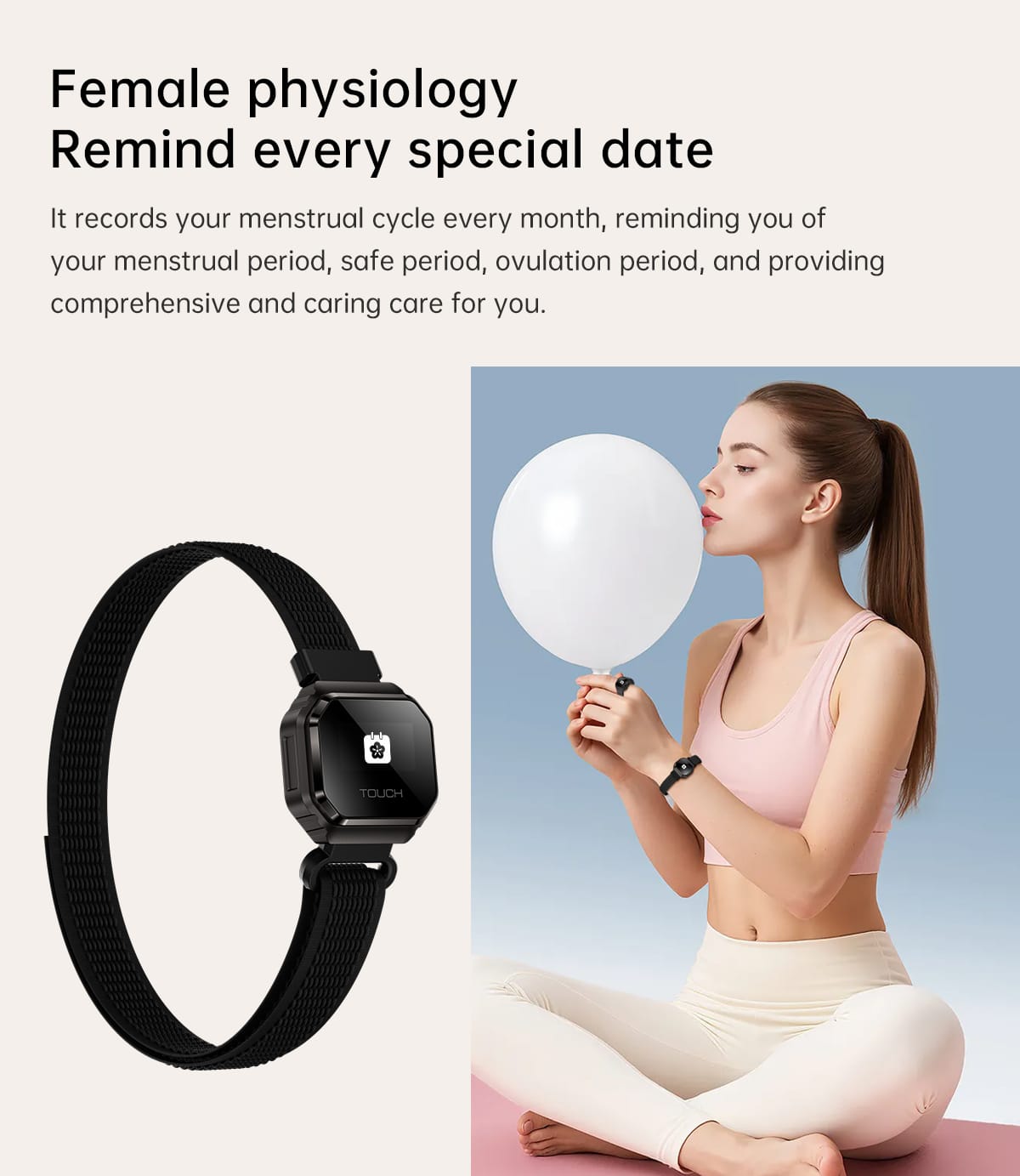 B7 Mini Smart Ring Watch with Interchangeable Stainless Steel and Nylon Straps