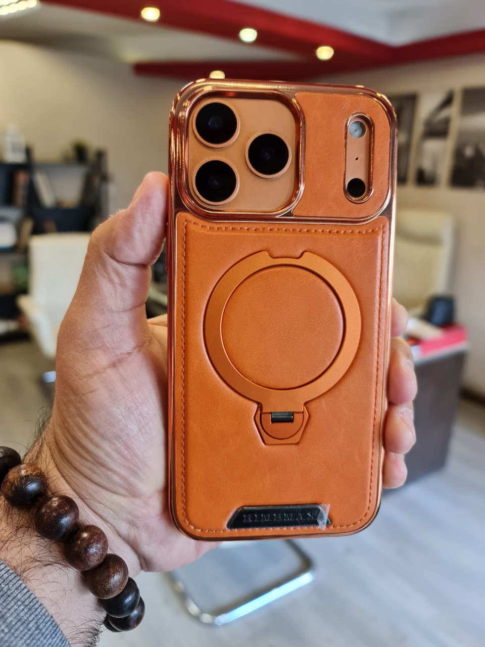 RUIMEIBI New Plating PU Leather Magnetic Phone Case for iPhone 17 Pro Max