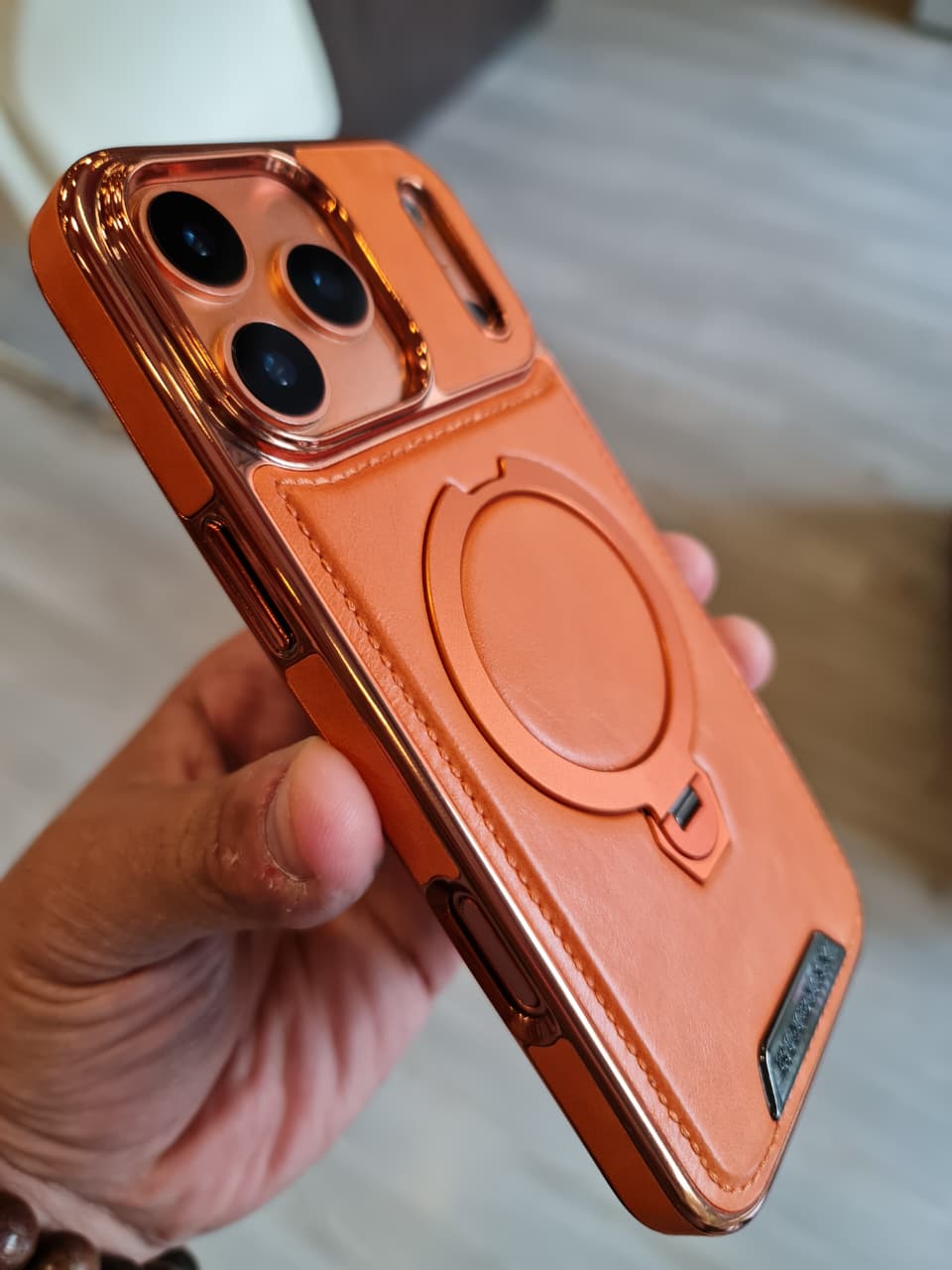 RUIMEIBI New Plating PU Leather Magnetic Phone Case for iPhone 17 Pro Max