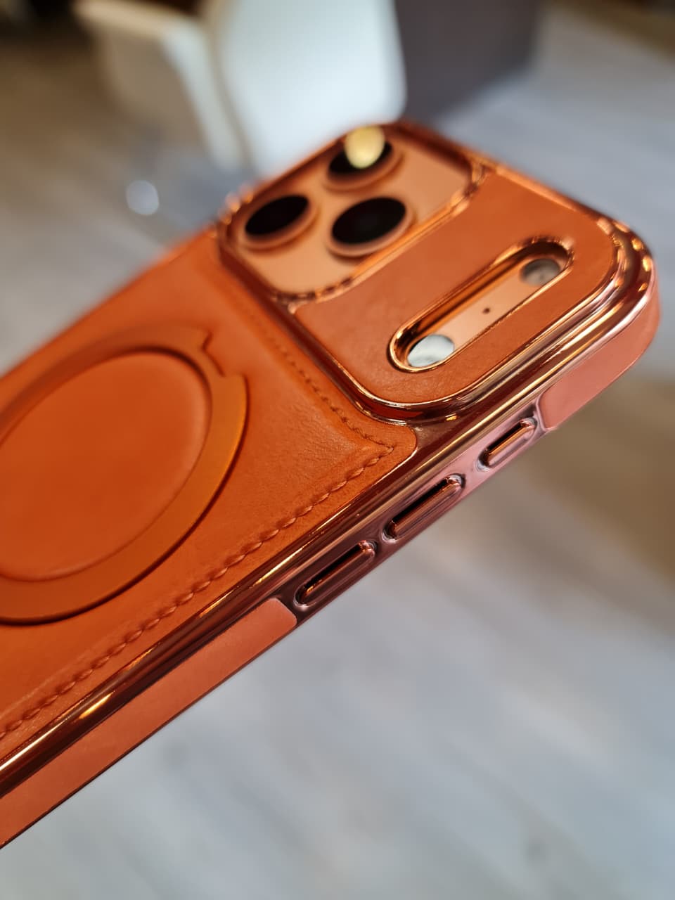 RUIMEIBI New Plating PU Leather Magnetic Phone Case for iPhone 17 Pro Max