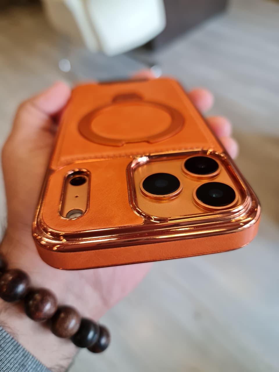 RUIMEIBI New Plating PU Leather Magnetic Phone Case for iPhone 17 Pro Max