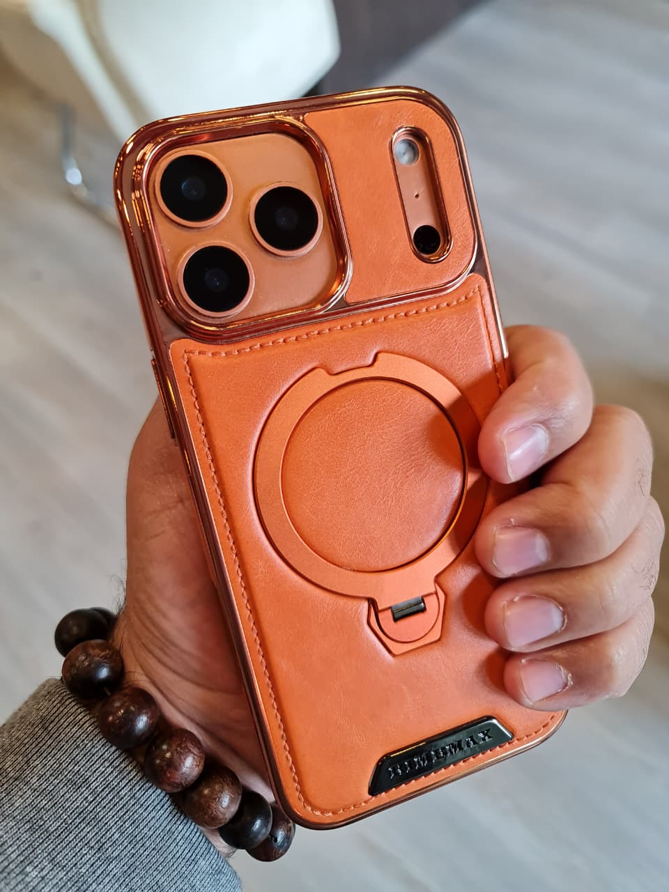 RUIMEIBI New Plating PU Leather Magnetic Phone Case for iPhone 17 Pro Max
