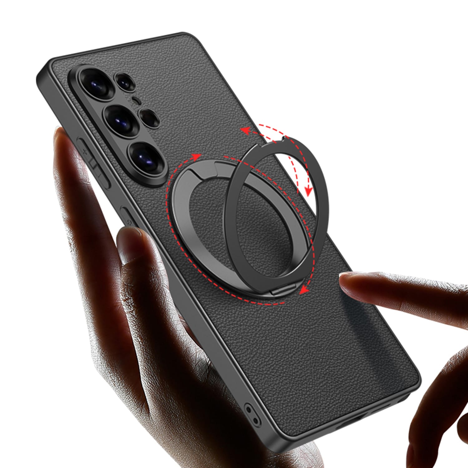 GKK 360° Rotatable Ring Stand Leather Case For Samsung 26 Ultra