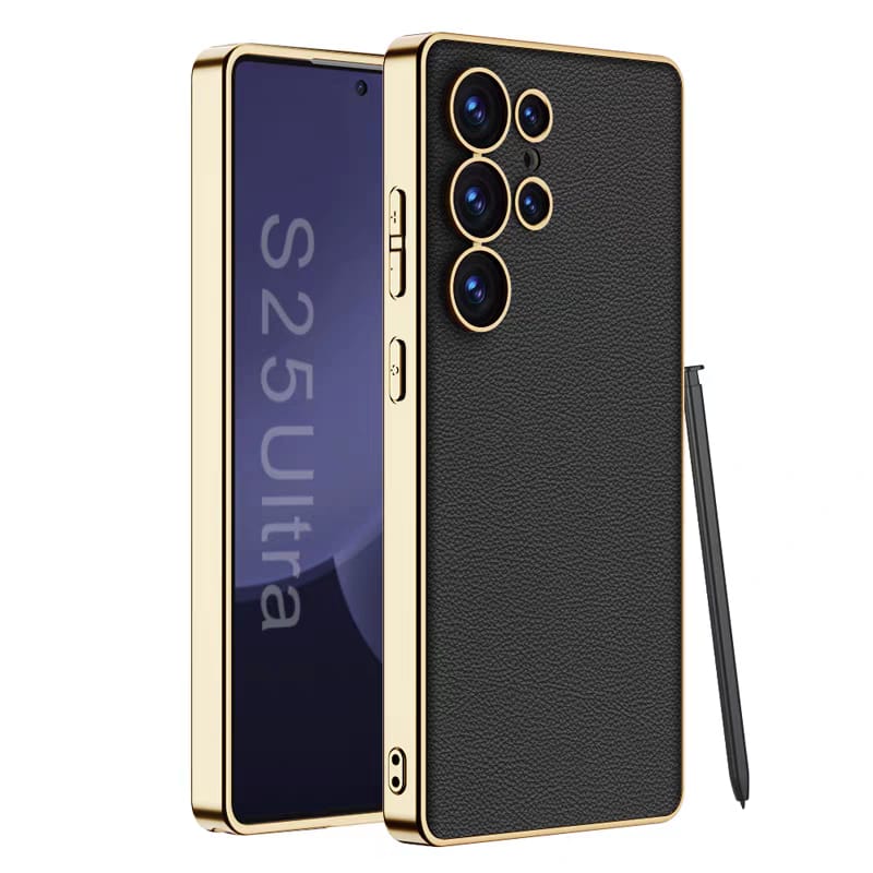 GKK Electroplating PU Leather TPU Phone Back Cover For Samsung
