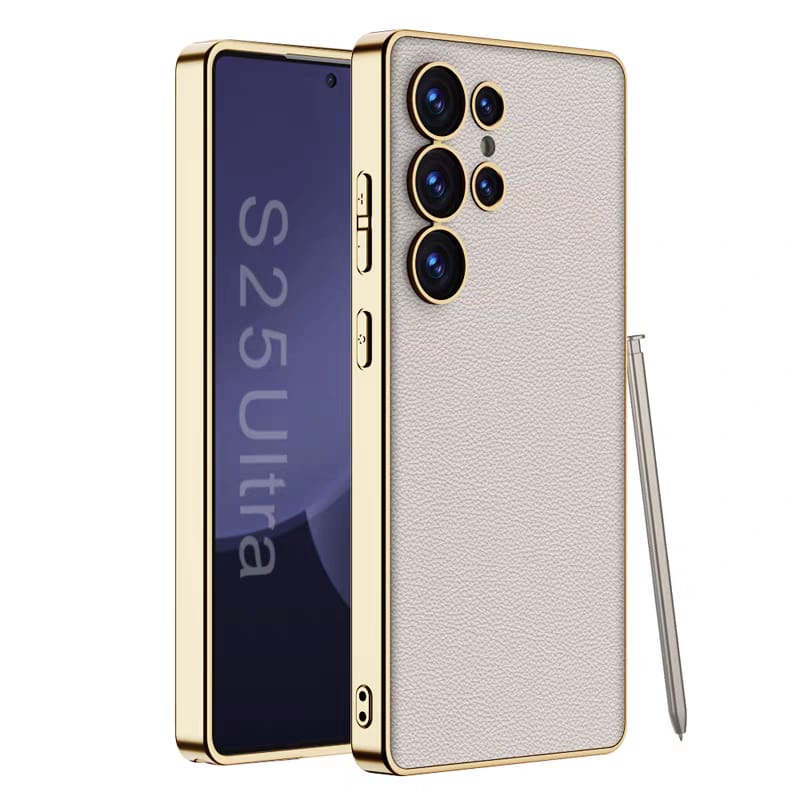 GKK Electroplating PU Leather TPU Phone Back Cover For Samsung