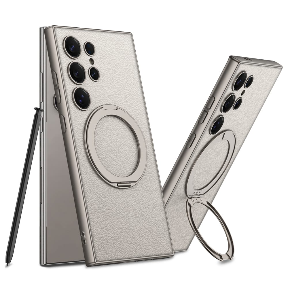 GKK 360° Rotatable Ring Stand Leather Case For Samsung