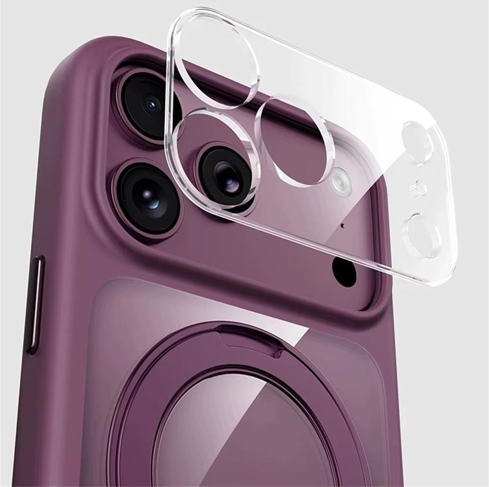 Transparent Magnetic Case 360° rotating ring and full camera protection For iPhone