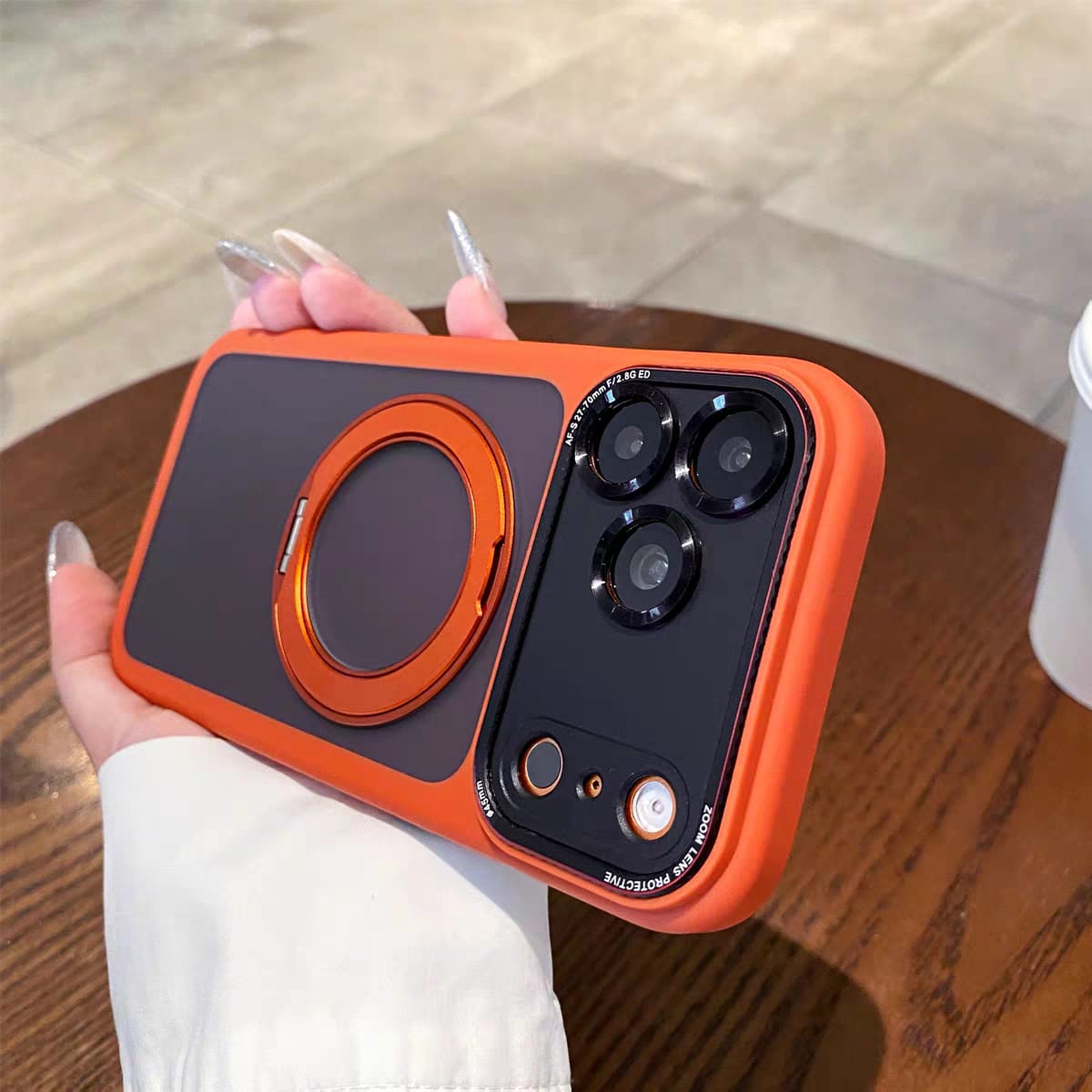 Popular TPU Acrylic Clear Magnetic 360° rotating ring Case for iPhone