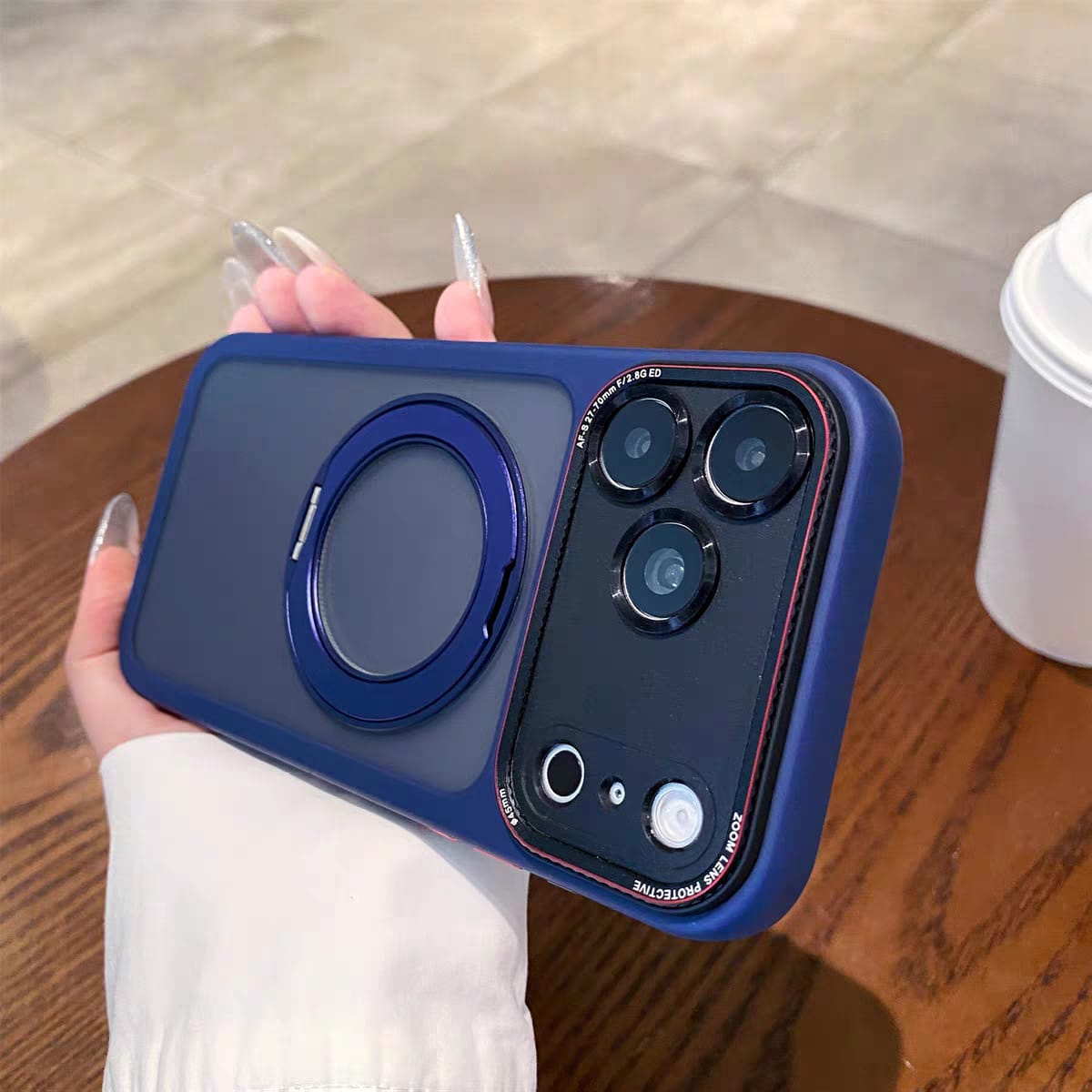 Popular TPU Acrylic Clear Magnetic 360° rotating ring Case for iPhone