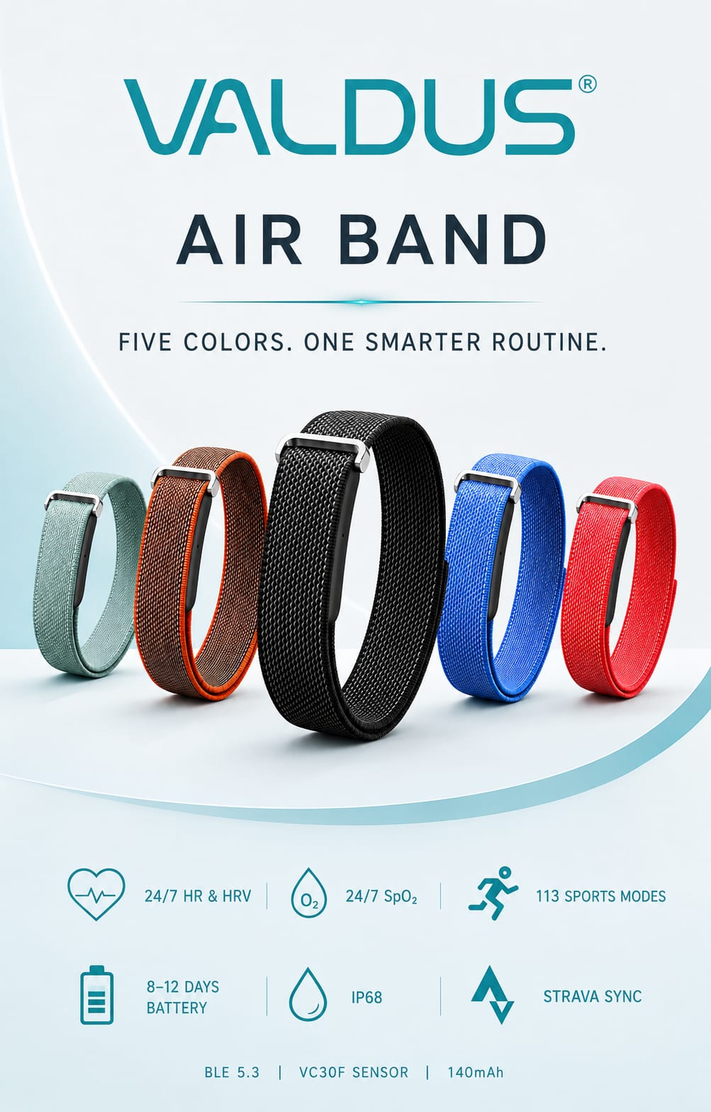 VALDUS Fitness Activity Tracker Air Band
