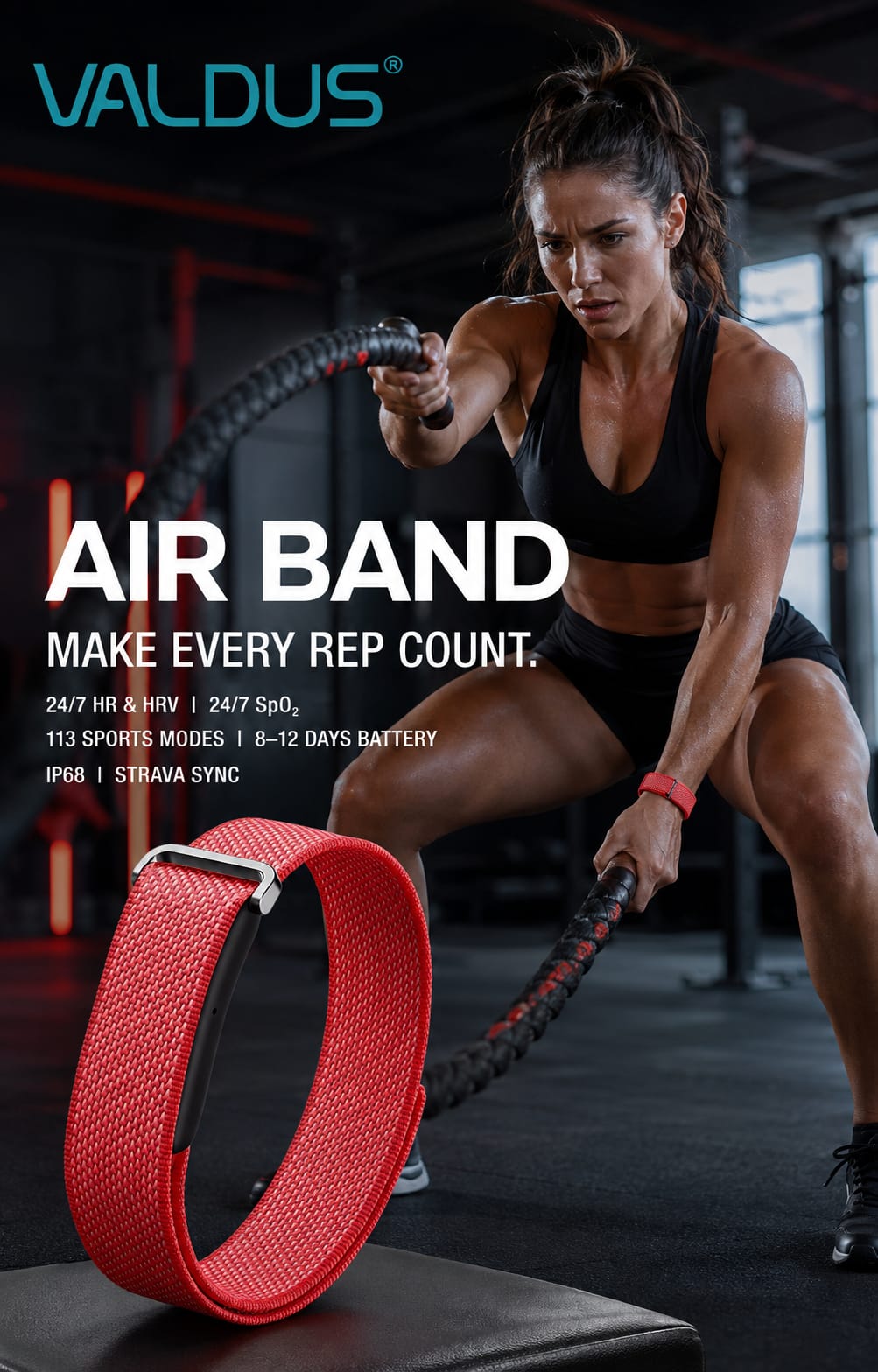 VALDUS Fitness Activity Tracker Air Band