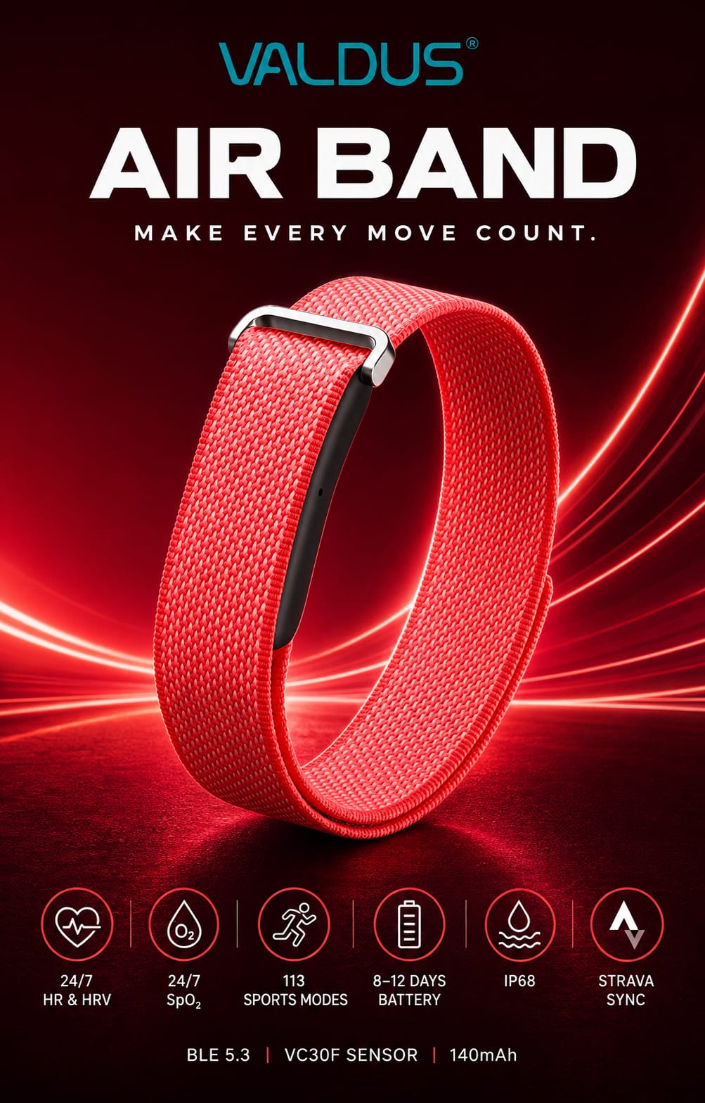 VALDUS Fitness Activity Tracker Air Band