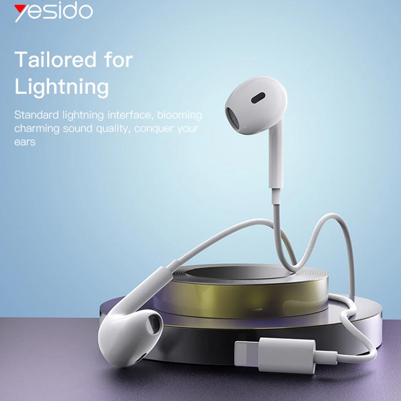 YESIDO YH37 for iPhone Wired Earphone Lightning Port Bluetooth Connection
