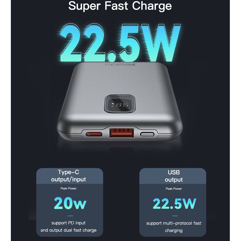 Yesido YP46 Hot Sale Power Bank 10000mah 22.5W PD20W