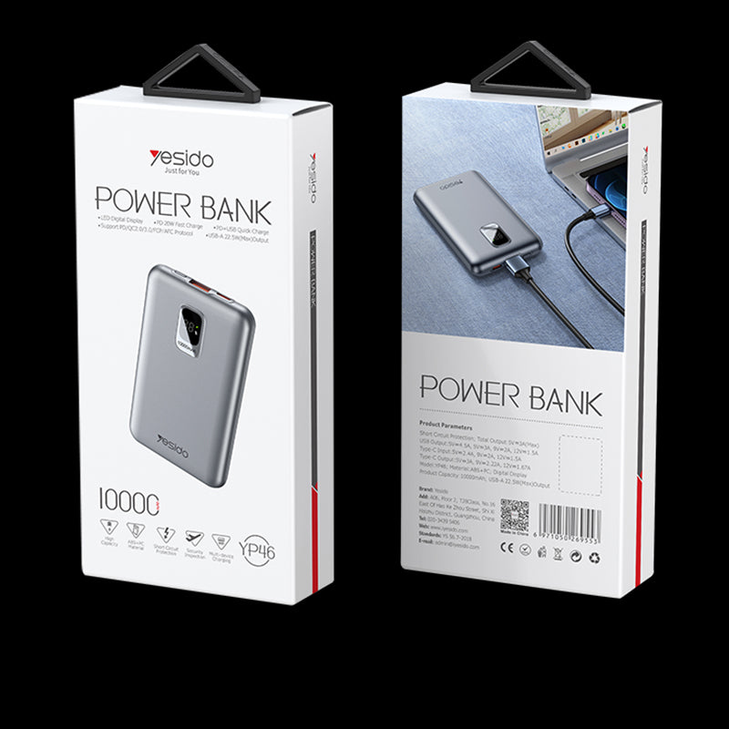 Yesido YP46 Hot Sale Power Bank 10000mah 22.5W PD20W