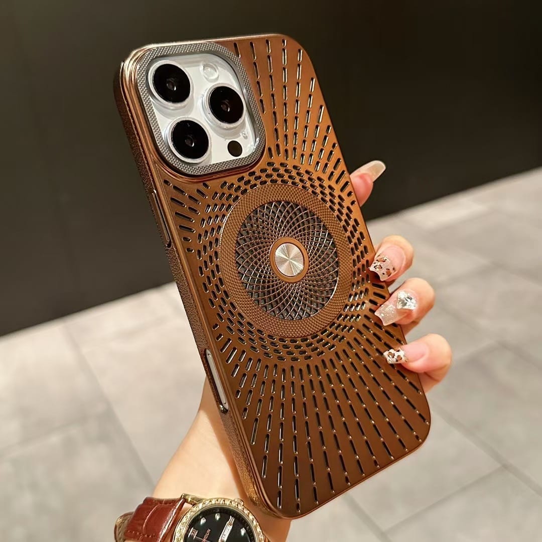 HOCE Luxury Plating Hollow Magnetic Phone Cases For iPhone